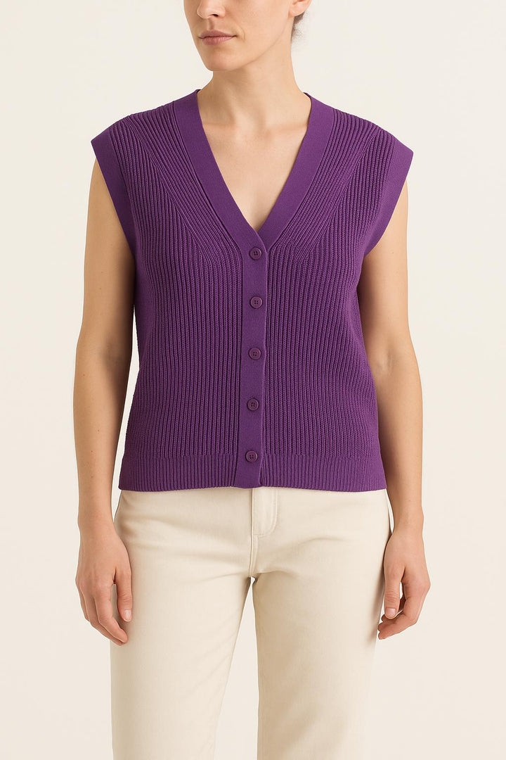Gilet Sans Manches Violet - Taille S/36 de la marque Caroll | PARAD67284 - Vendu par Paradigme - Image 1