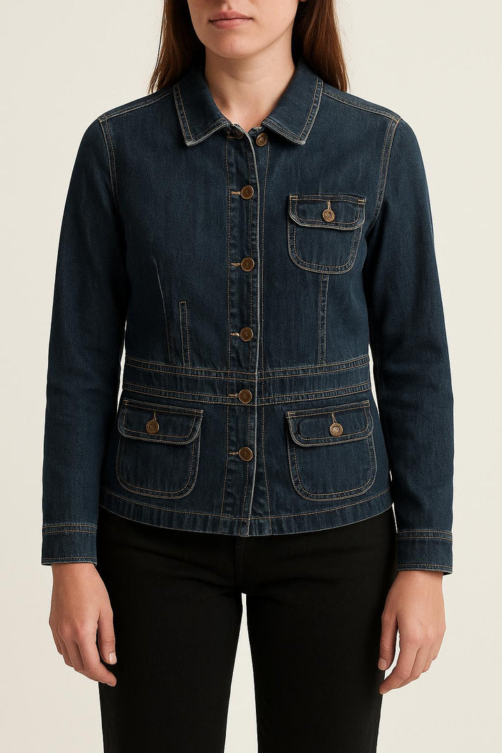 Veste en Jean Bleue - Taille L/40 de la marque Caroll | PARAD67296 - Vendu par Paradigme - Image 1