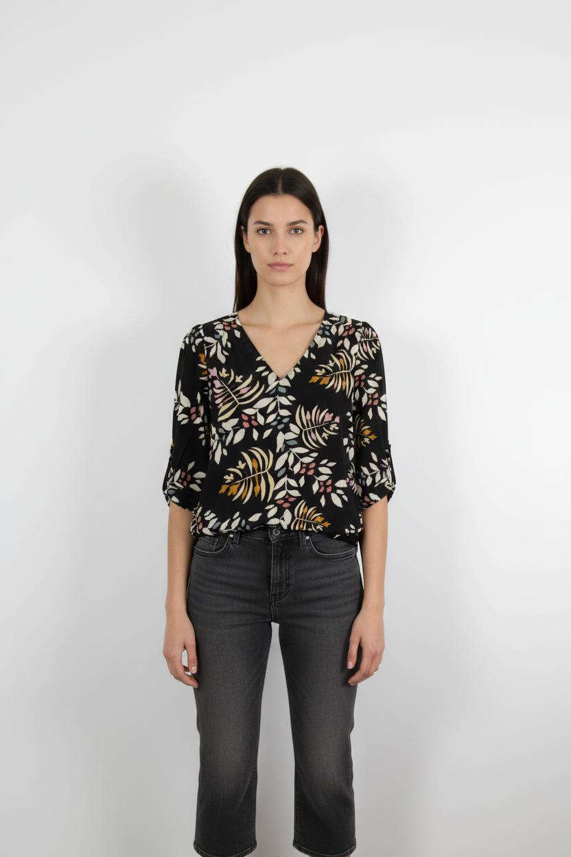 Blouse Noire et Blanche - Taille XS/34