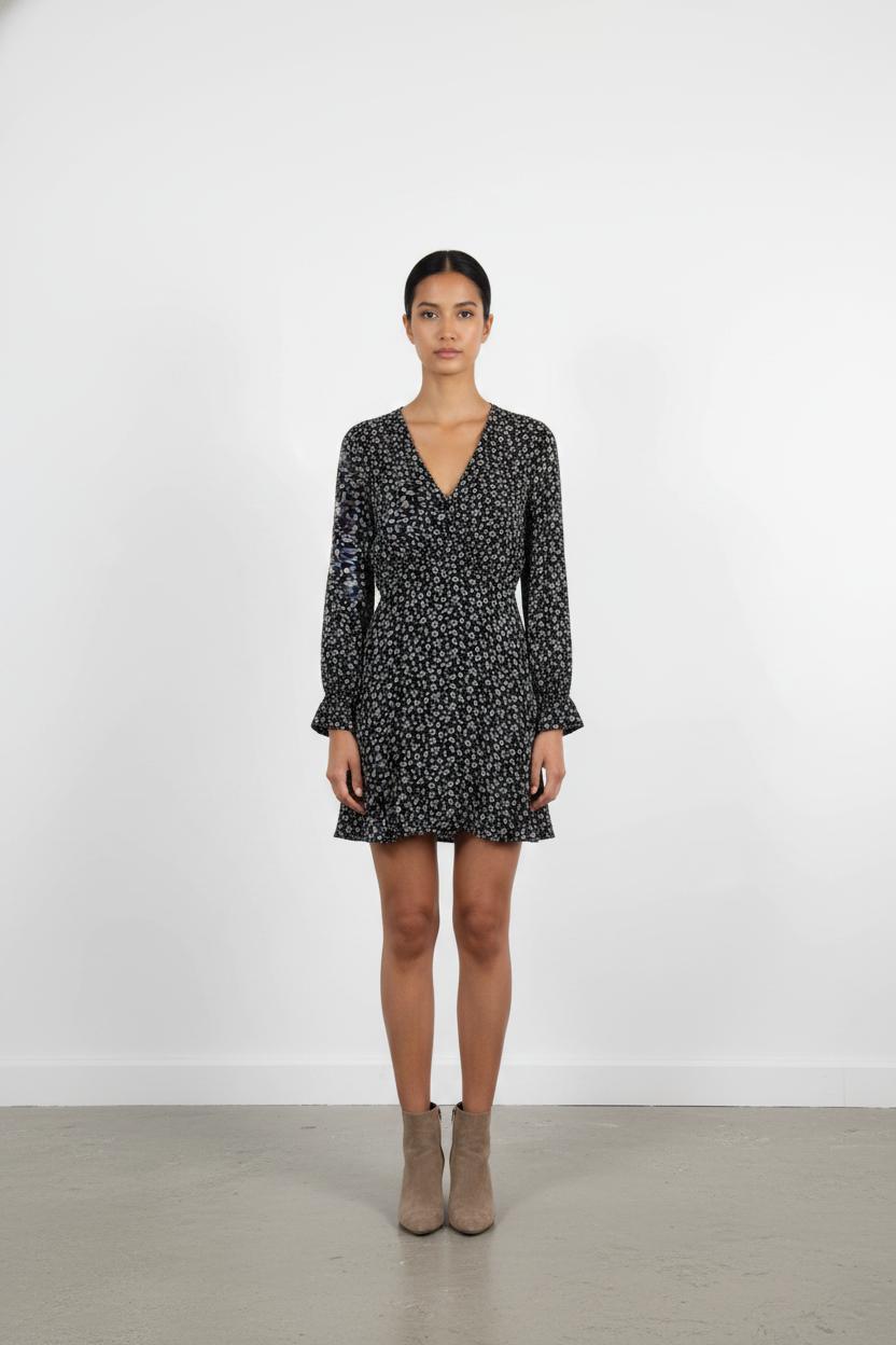 Robe Courte Noire et Blanche - Taille XS/34