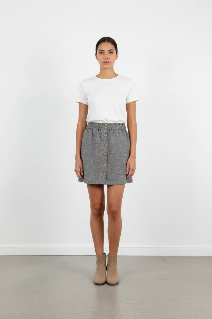Jupe Boutonnée Grise - Taille S/36