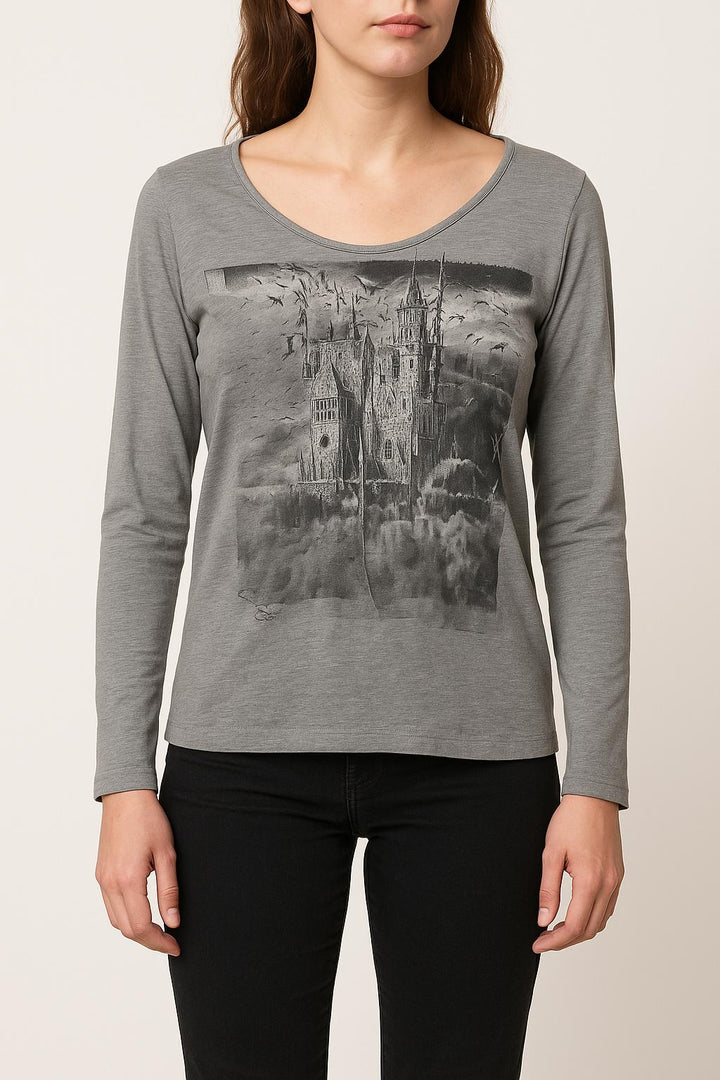 Tee-shirt Manches Longues Gris - Taille M/38 de la marque One Step | PARAD67369 - Vendu par Paradigme - Image 1