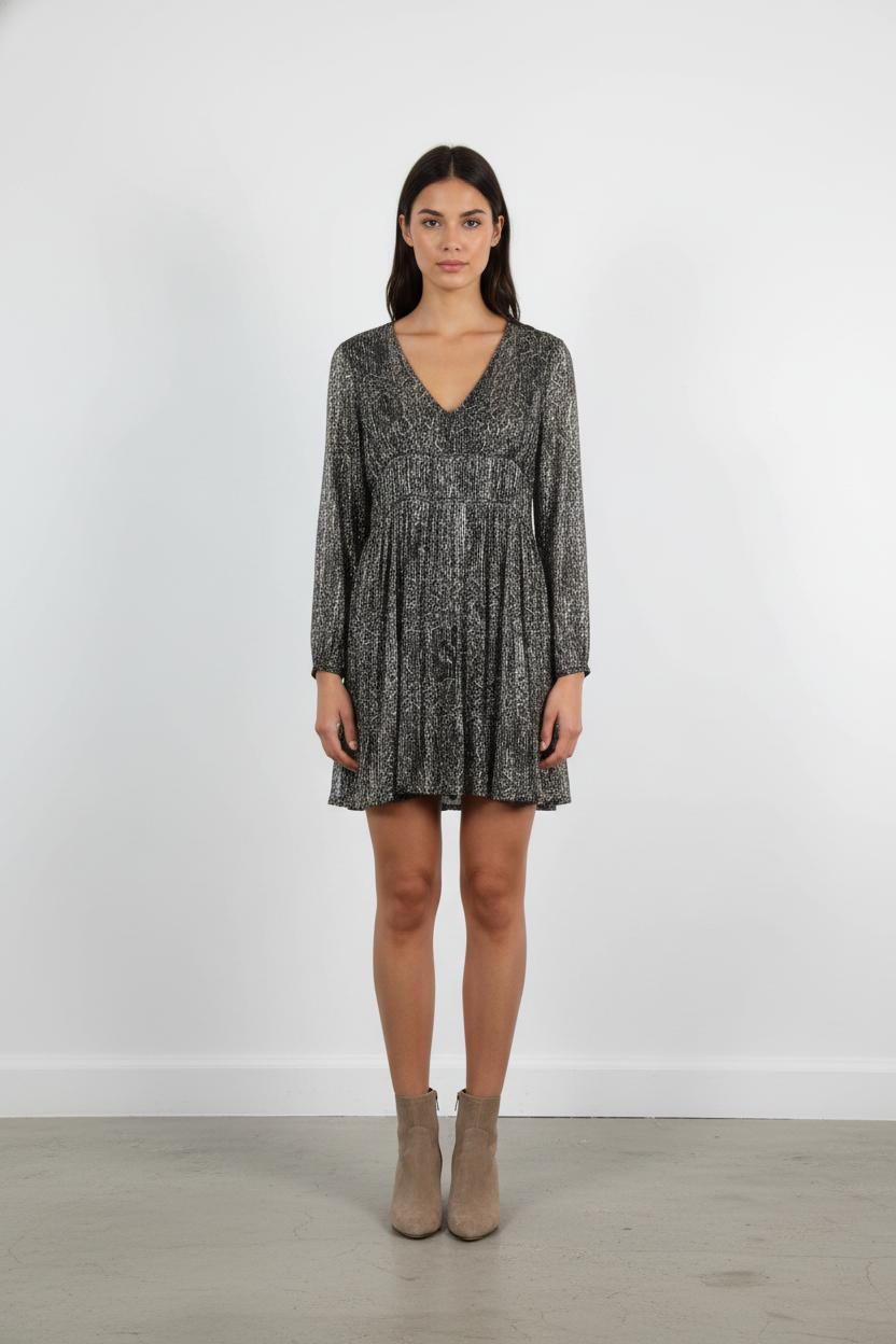 Robe Midi Noire et Argentée - Taille L/40