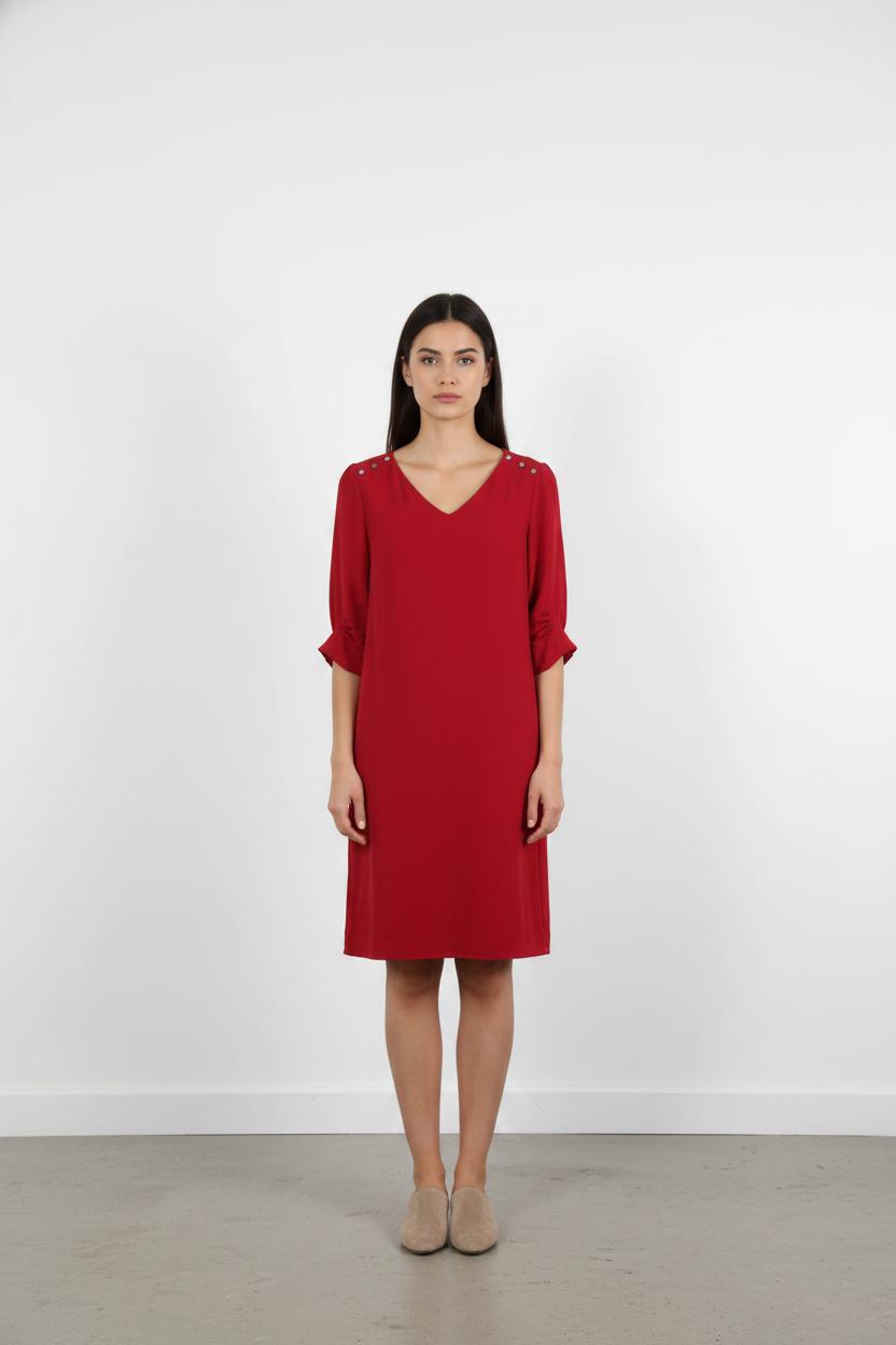 Robe Droite Rouge - Taille XS/34