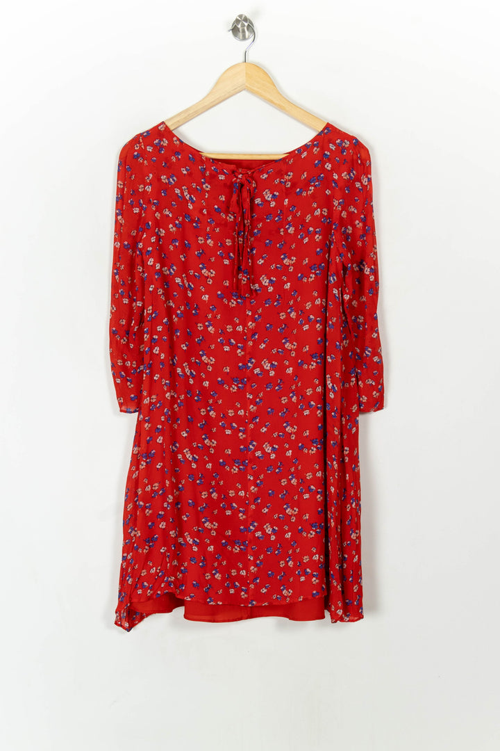 Robe Fleurie Rouge et Bleue - Taille S/36 de la marque Claudie Pierlot | PARAD67388 - Vendu par Paradigme - Image 5