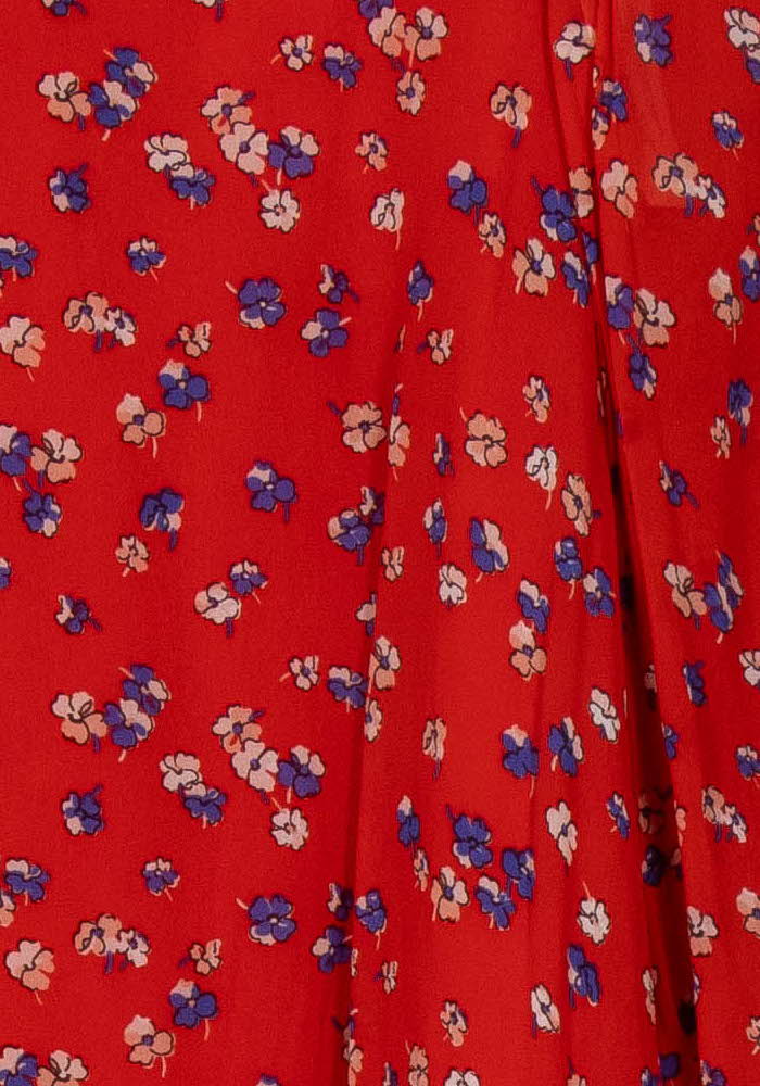 Robe Fleurie Rouge et Bleue - Taille S/36 de la marque Claudie Pierlot | PARAD67388 - Vendu par Paradigme - Image 3