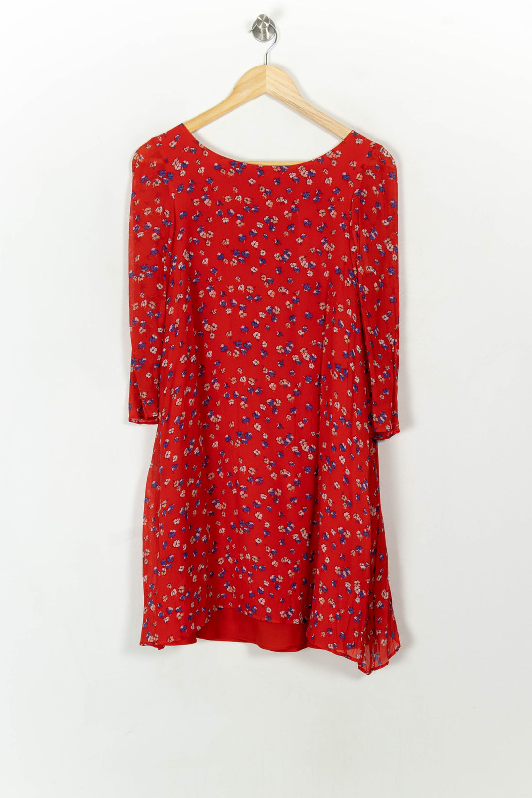 Robe Fleurie Rouge et Bleue - Taille S/36 de la marque Claudie Pierlot | PARAD67388 - Vendu par Paradigme - Image 2