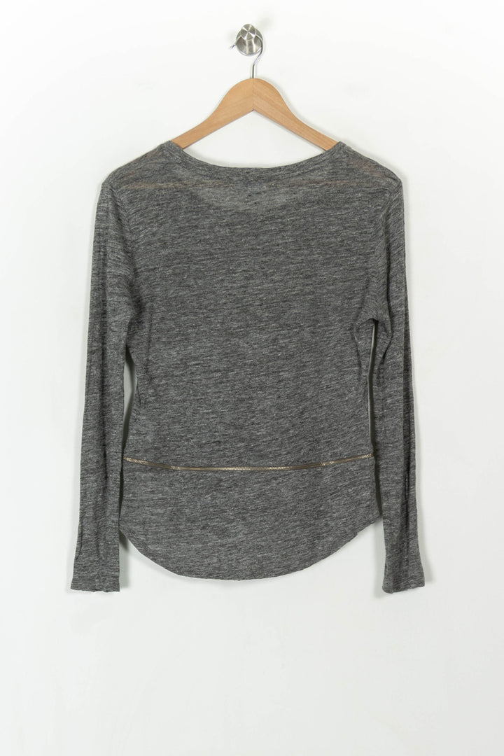 Tee-shirt Manches Longues Gris - Taille S/36 de la marque Claudie Pierlot | PARAD67392 - Vendu par Paradigme - Image 5