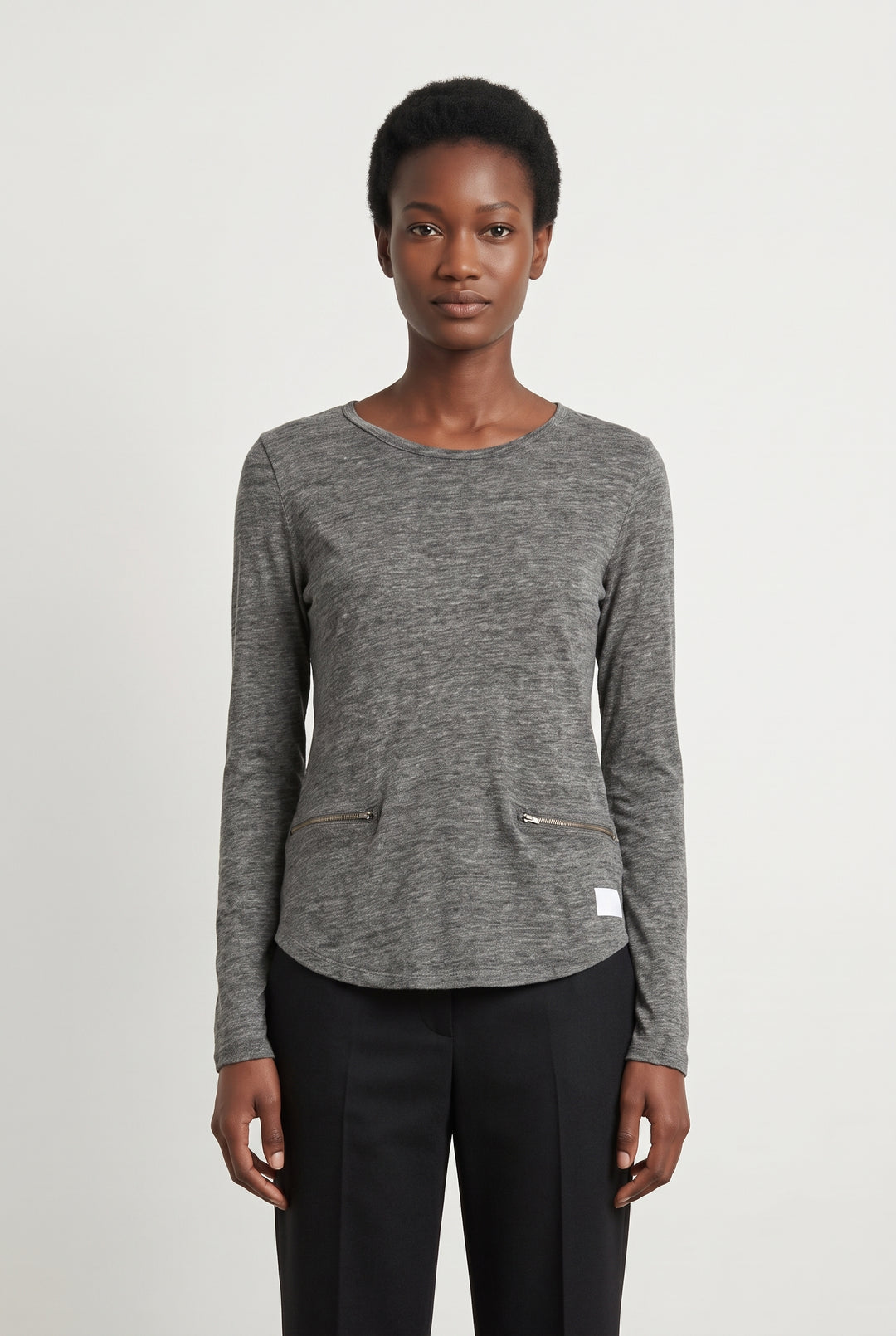 Tee-shirt Manches Longues Gris - Taille S/36 de la marque Claudie Pierlot | PARAD67392 - Vendu par Paradigme - Image 1