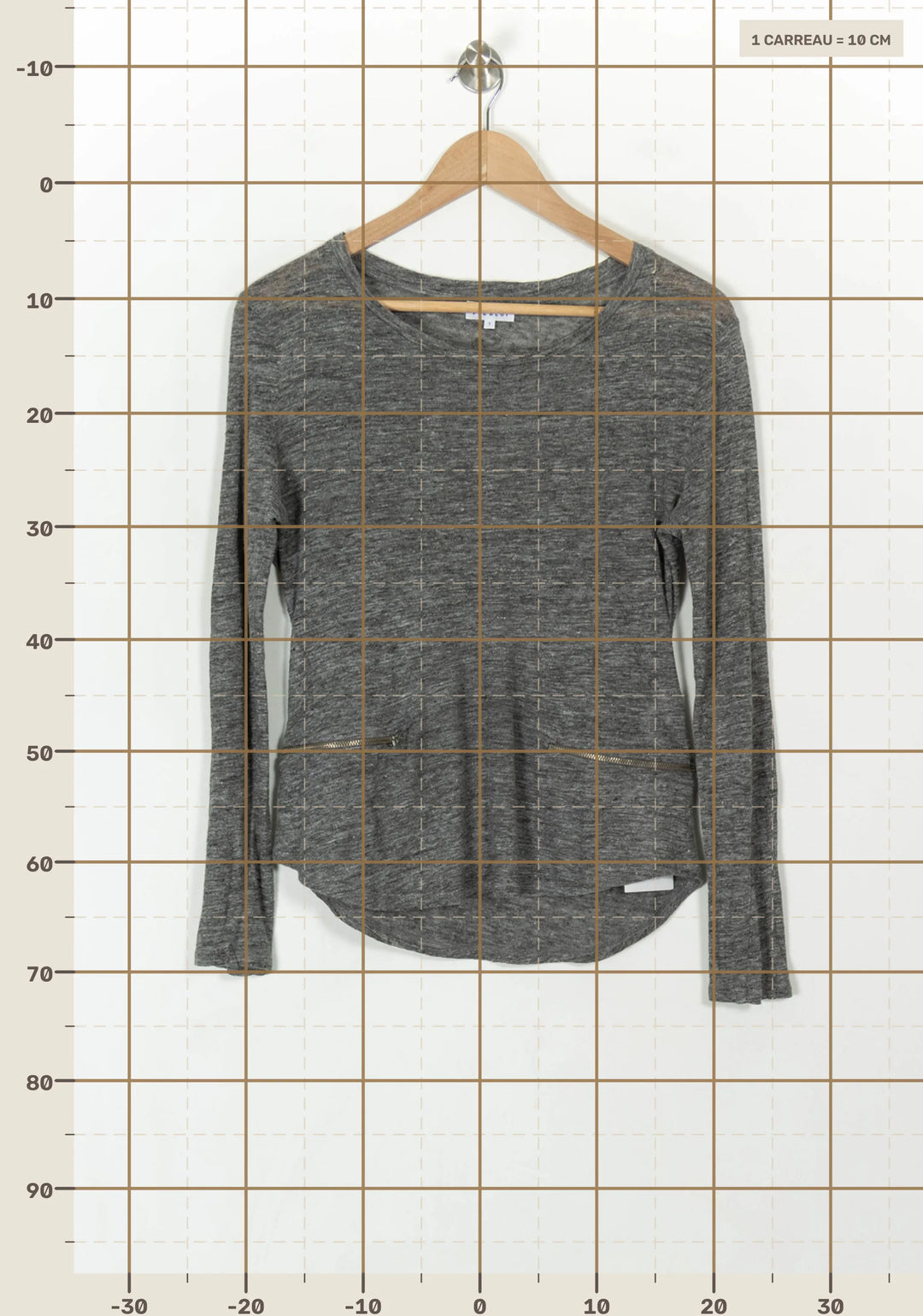 Tee-shirt Manches Longues Gris - Taille S/36 de la marque Claudie Pierlot | PARAD67392 - Vendu par Paradigme - Image 4
