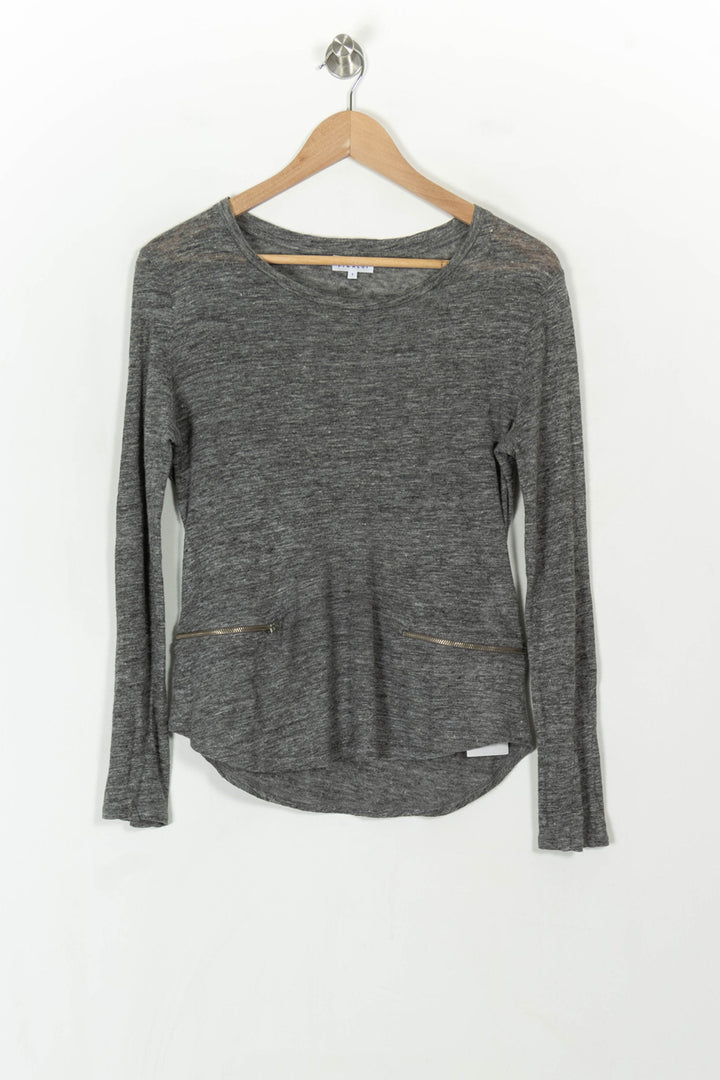 Tee-shirt Manches Longues Gris - Taille S/36 de la marque Claudie Pierlot | PARAD67392 - Vendu par Paradigme - Image 2