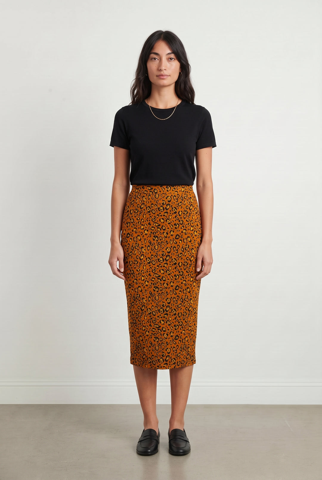 Jupe Crayon Léopard Marron et Noir - Taille M/38 de la marque Heimstone | PARAD67428 - Vendu par Paradigme - Image 1
