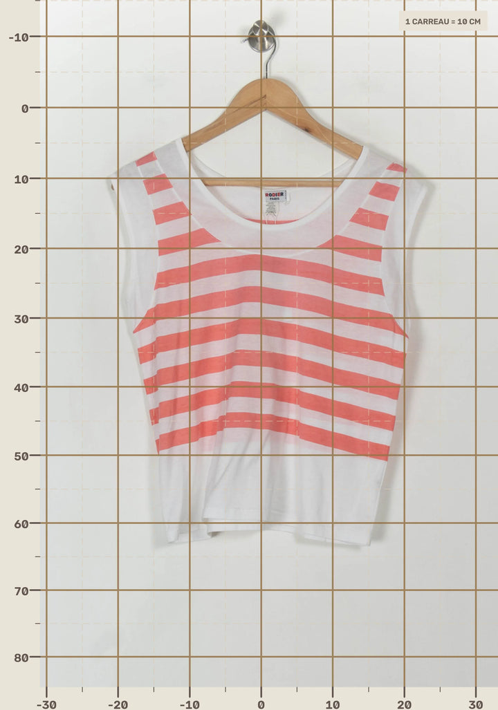 Débardeur Blanc et Rose - Taille M/38 de la marque Rodier | PARAD67429 - Vendu par Paradigme - Image 4