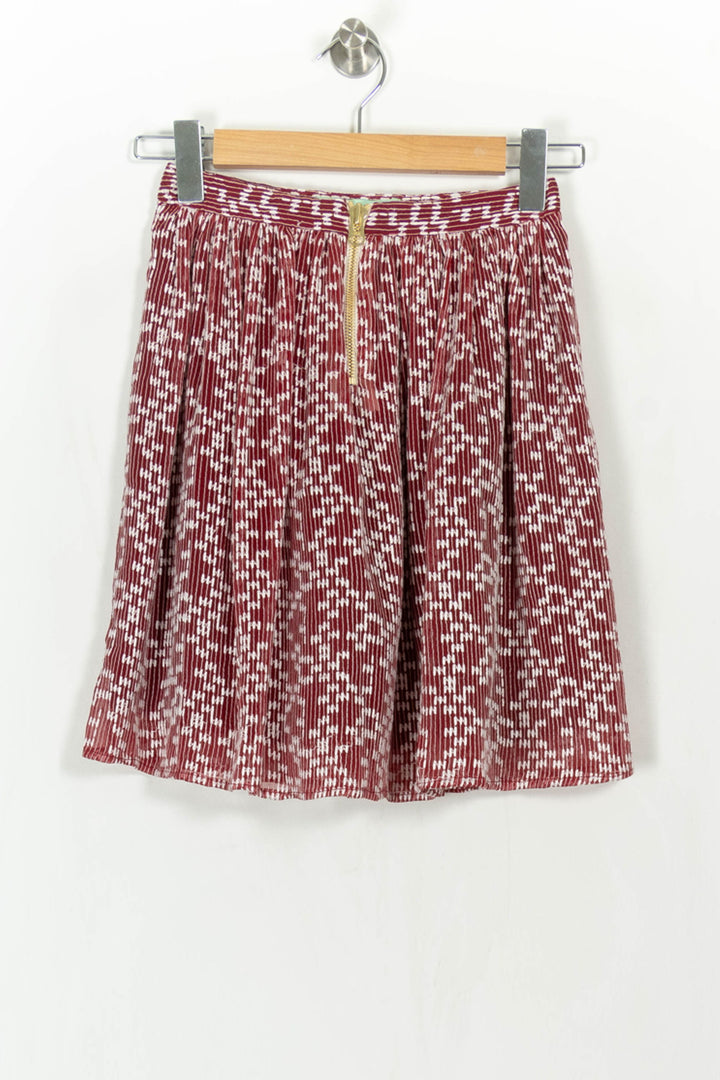 Jupe Plissée Bordeaux et Blanche - Taille XS/34 de la marque Heimstone | PARAD67434 - Vendu par Paradigme - Image 2