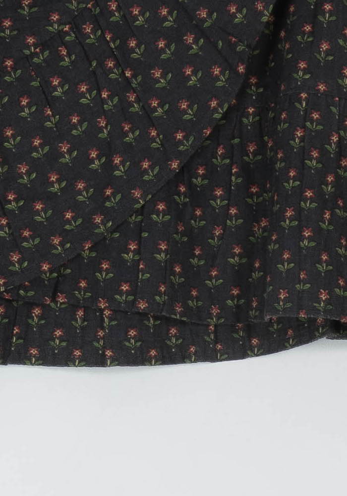 Jupe Portefeuille Noire à Fleurs - Taille M/38 de la marque Sézane | PARAD67439 - Vendu par Paradigme - Image 3