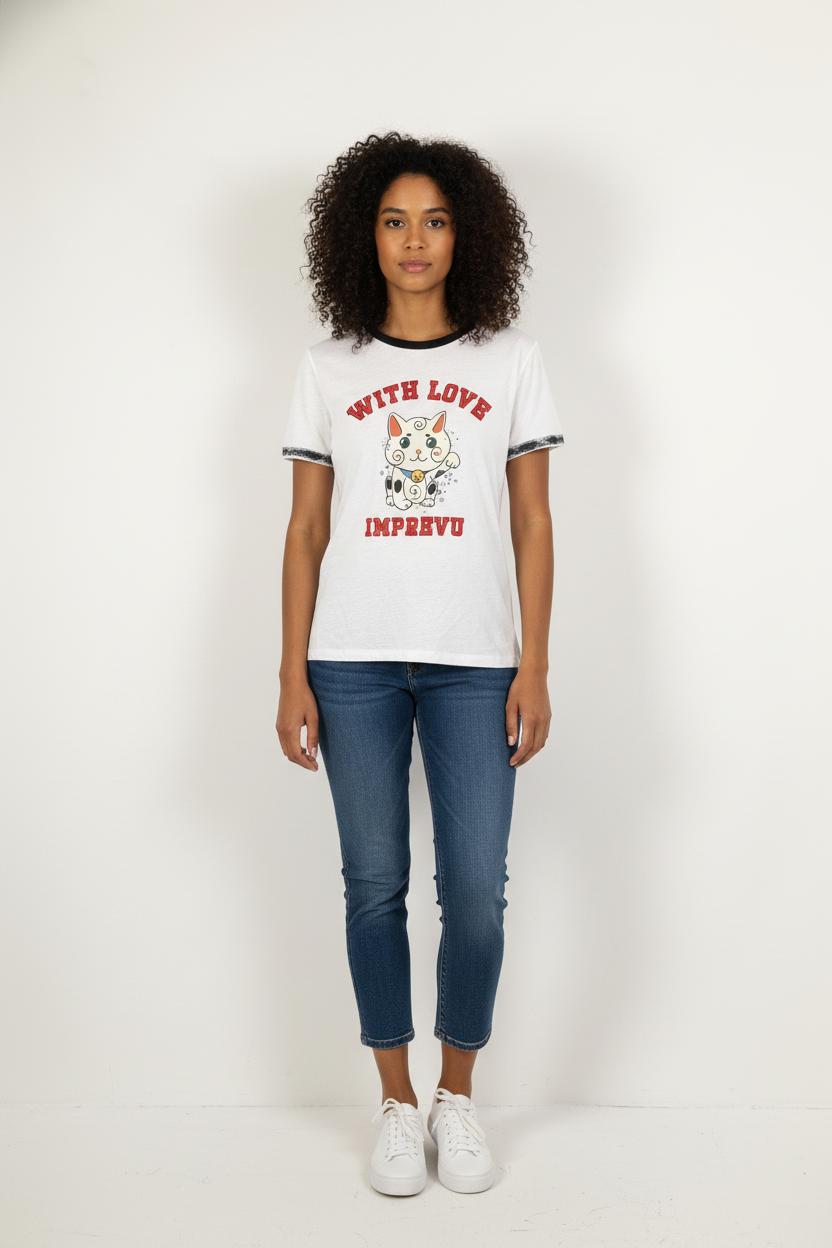 Tee-shirt Blanc et Noir - Taille XS/34