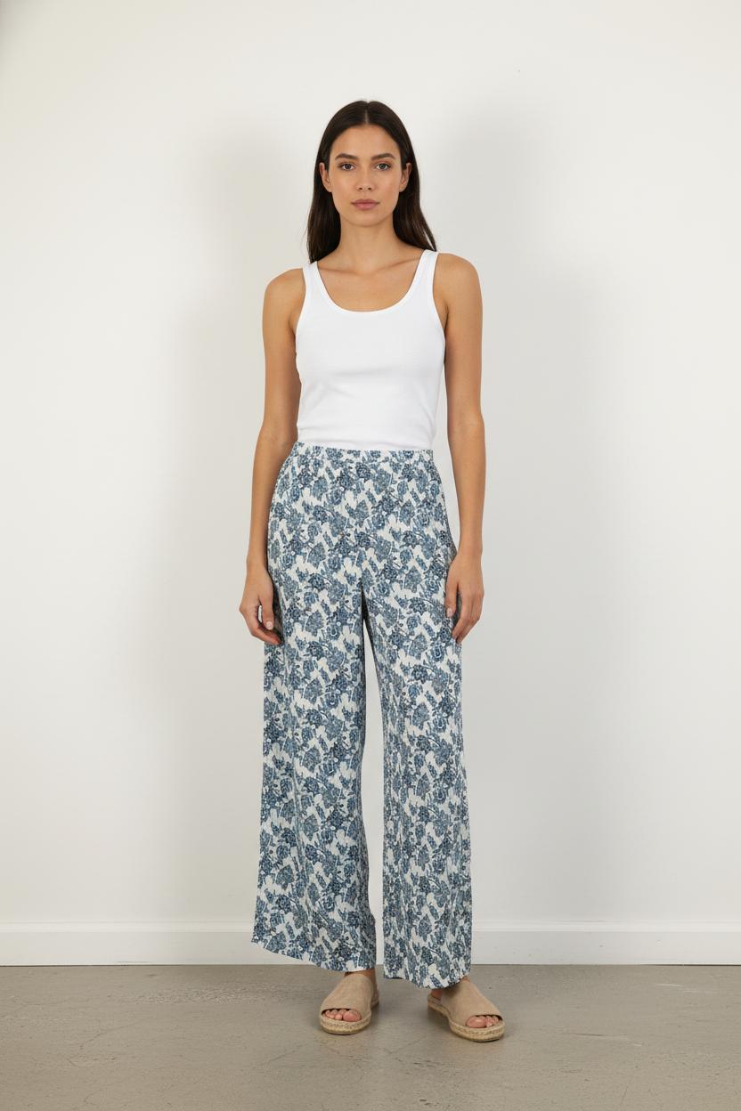 Pantalon Large Bleu et Blanc - Taille S/36