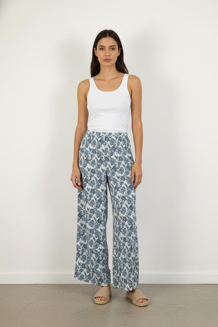 Pantalon Large Bleu et Blanc - Taille S/36