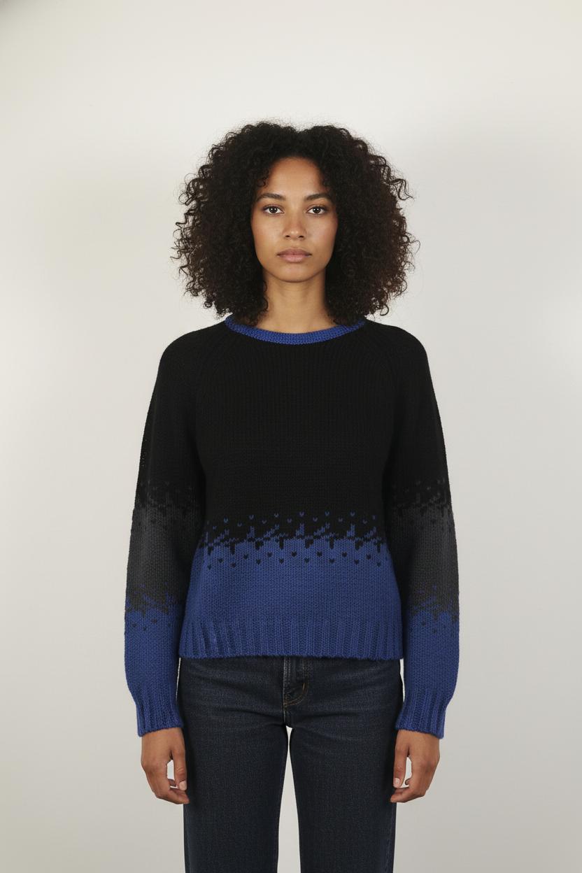 Pull Bleu et Noir - Taille S/36
