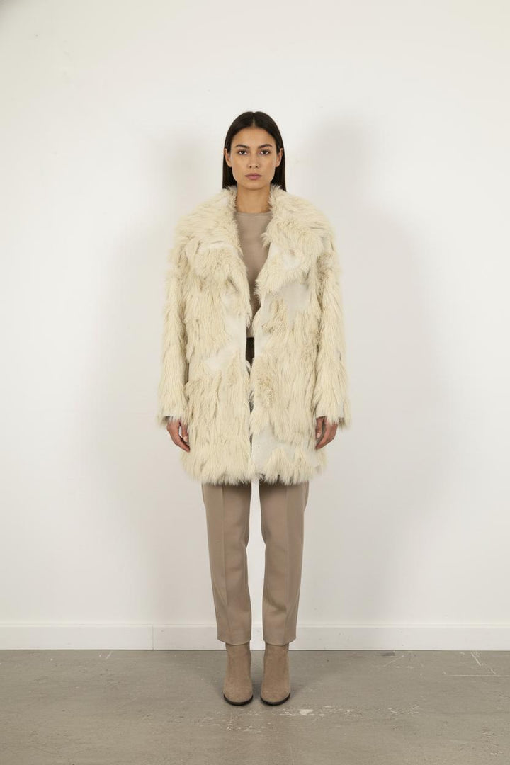 Manteau Fourrure Beige - Taille M/38