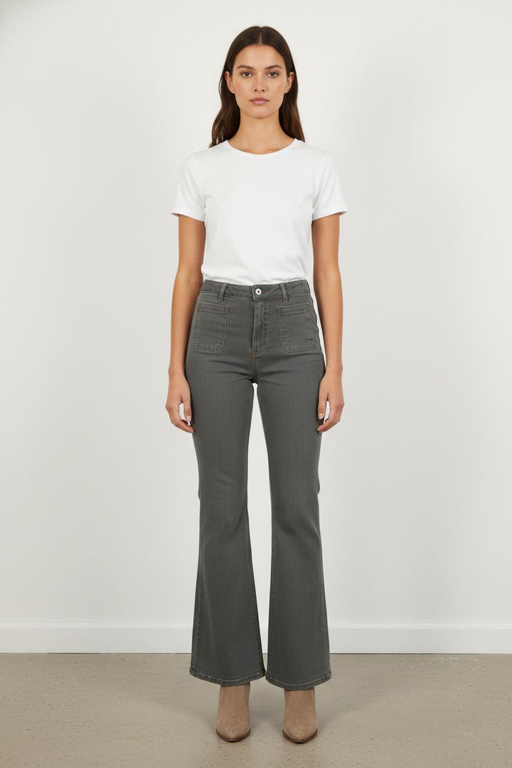 Jean Évasé Gris - Taille S/36