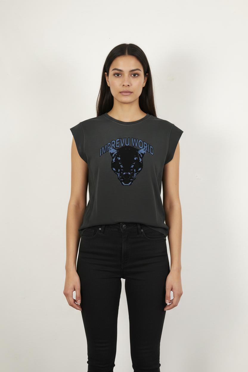 Débardeur Noir et Bleu - Taille XS/34