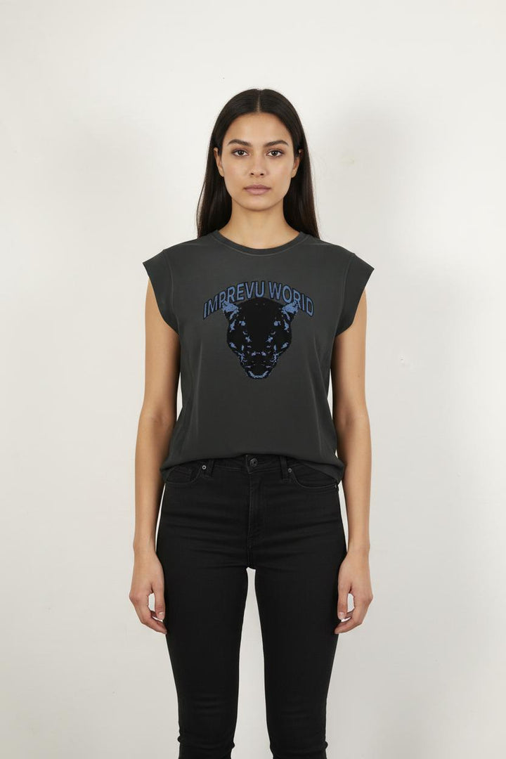 Débardeur Noir et Bleu - Taille XS/34
