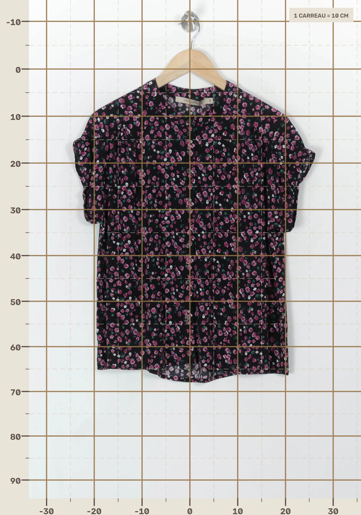 Blouse Noire et Rose - Taille L/40 de la marque La Fée Maraboutée | PARAD67698 - Vendu par Paradigme - Image 4