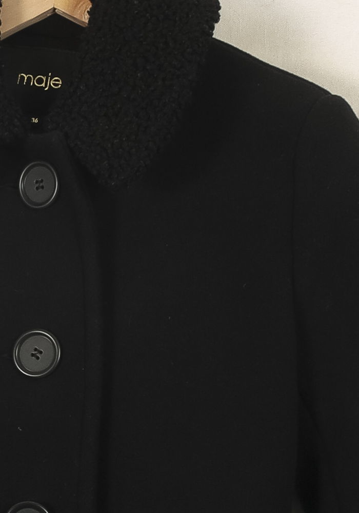 Manteau Noir - Taille S/36 de la marque Maje | PARAD67746 - Vendu par Paradigme - Image 3