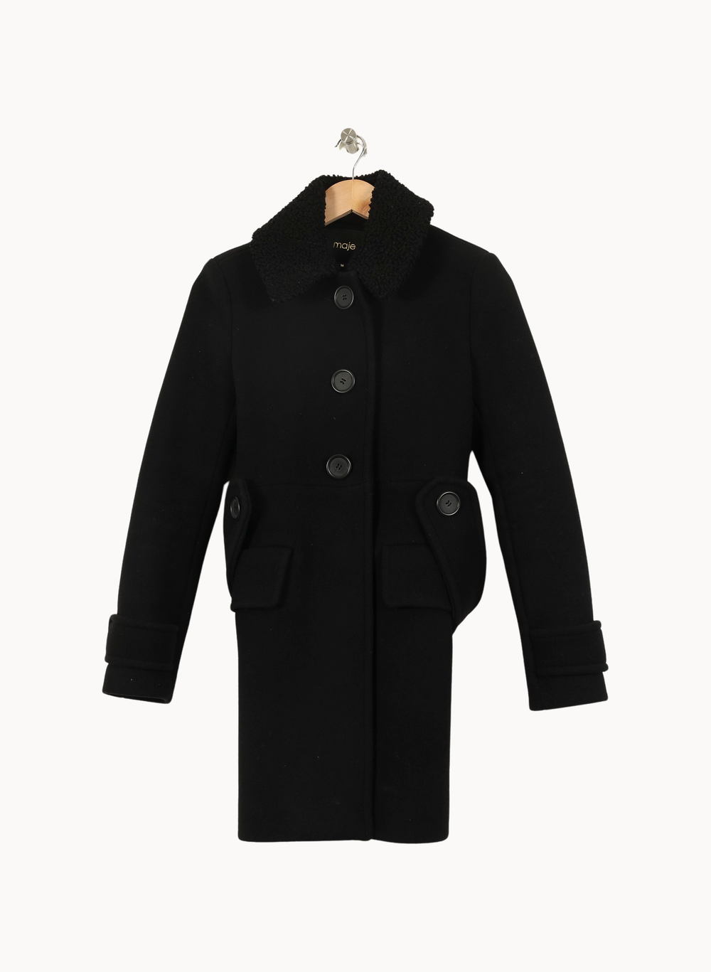 Manteau Noir - Taille S/36 de la marque Maje | PARAD67746 - Vendu par Paradigme - Image 2