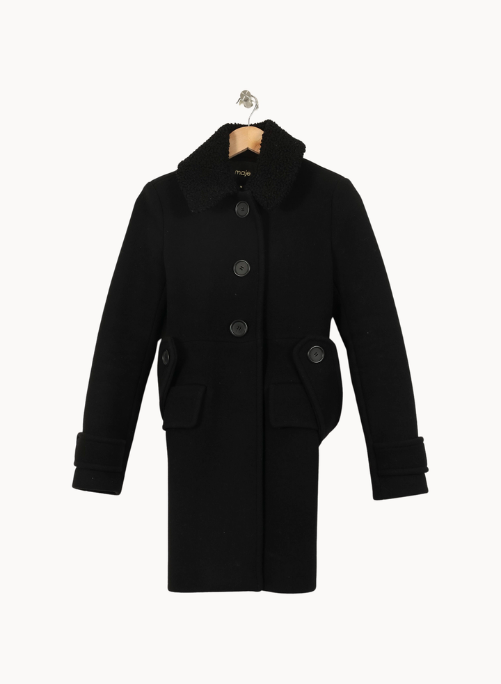 Manteau Noir - Taille S/36 de la marque Maje | PARAD67746 - Vendu par Paradigme - Image 2