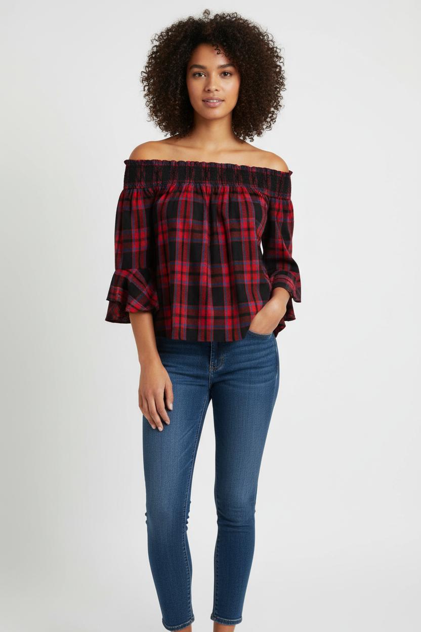 Blouse Rouge et Noire - Taille L/40 de la marque Maje | PARAD67781 - Vendu par Paradigme - Image 1