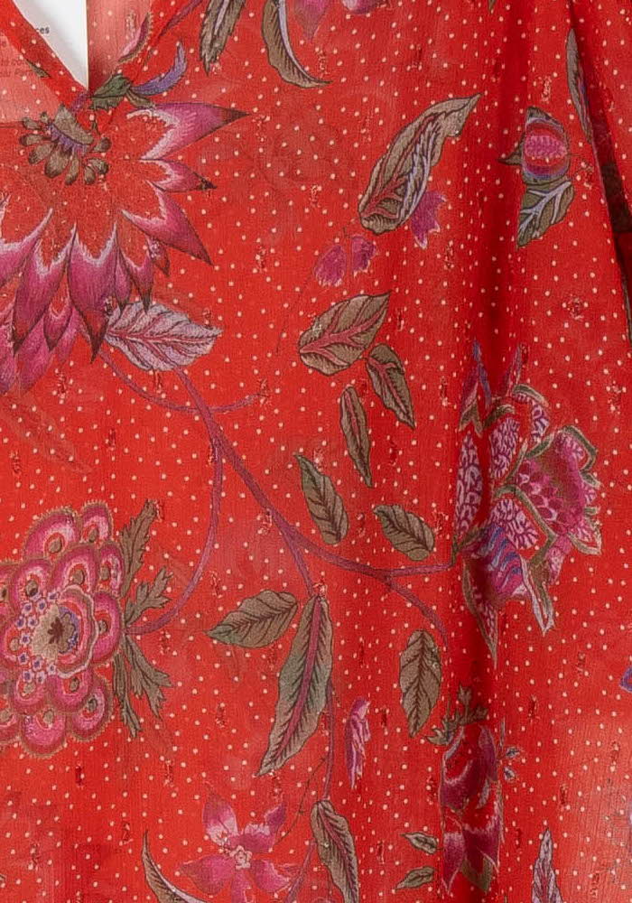Blouse Fleurie Rouge et Violet - Taille XS/34 de la marque One Step | PARAD67795 - Vendu par Paradigme - Image 3