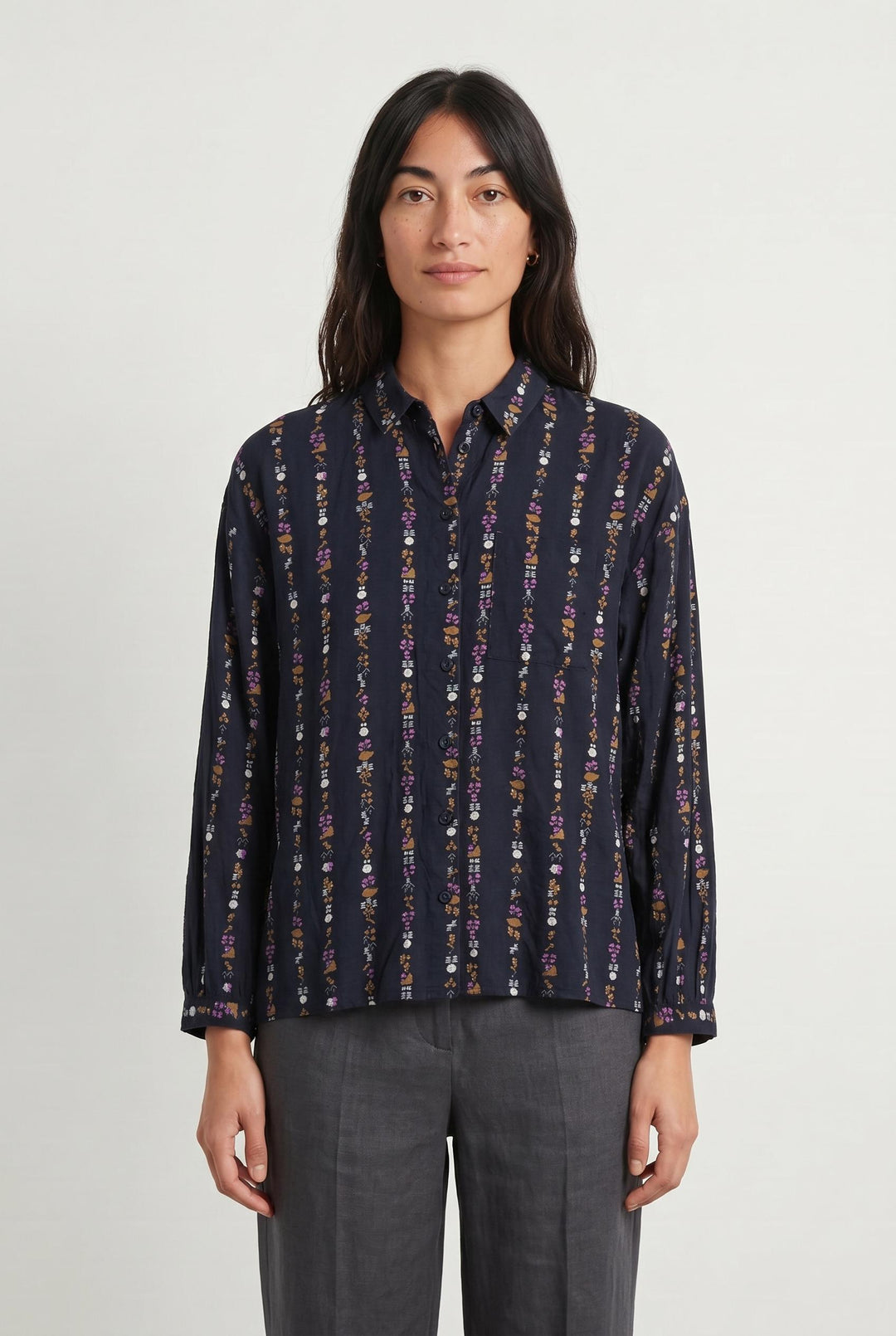 Chemise Bleu et Marron - Taille XS/34 de la marque Des petits hauts | PARAD67818 - Vendu par Paradigme - Image 1