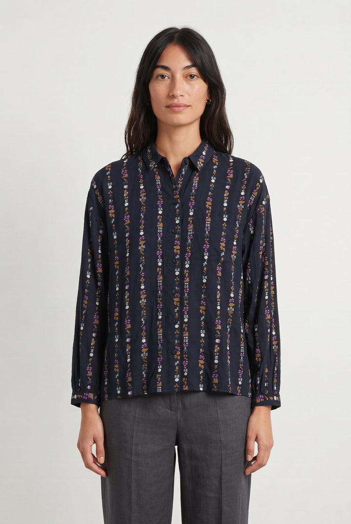 Chemise Bleu et Marron - Taille XS/34 de la marque Des petits hauts | PARAD67818 - Vendu par Paradigme - Image 1