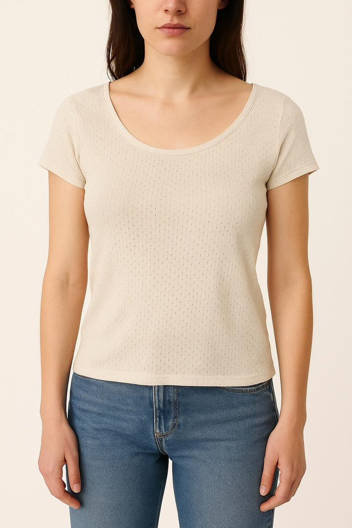 T-shirt Blanc - Taille M/38 de la marque American Vintage | PARAD67833 - Vendu par Paradigme - Image 1
