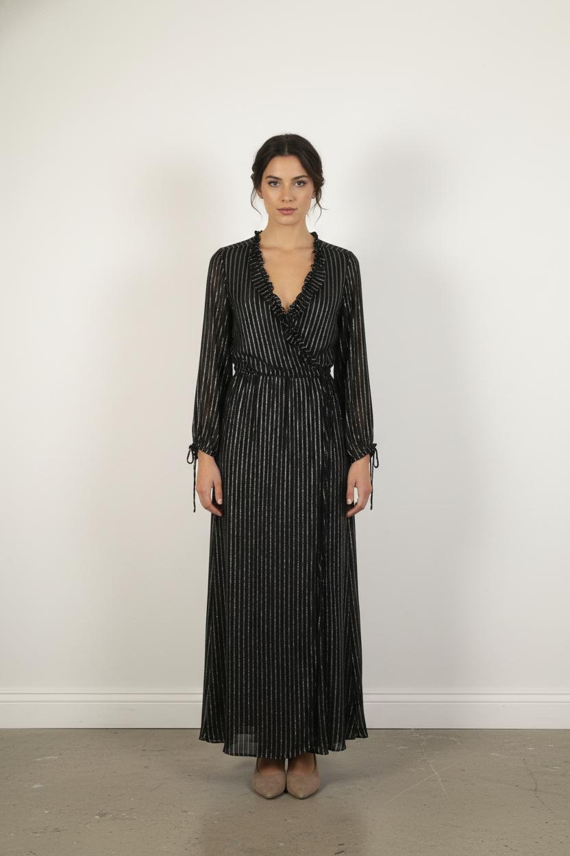 Robe Longue Noire et Argentée - Taille M/38
