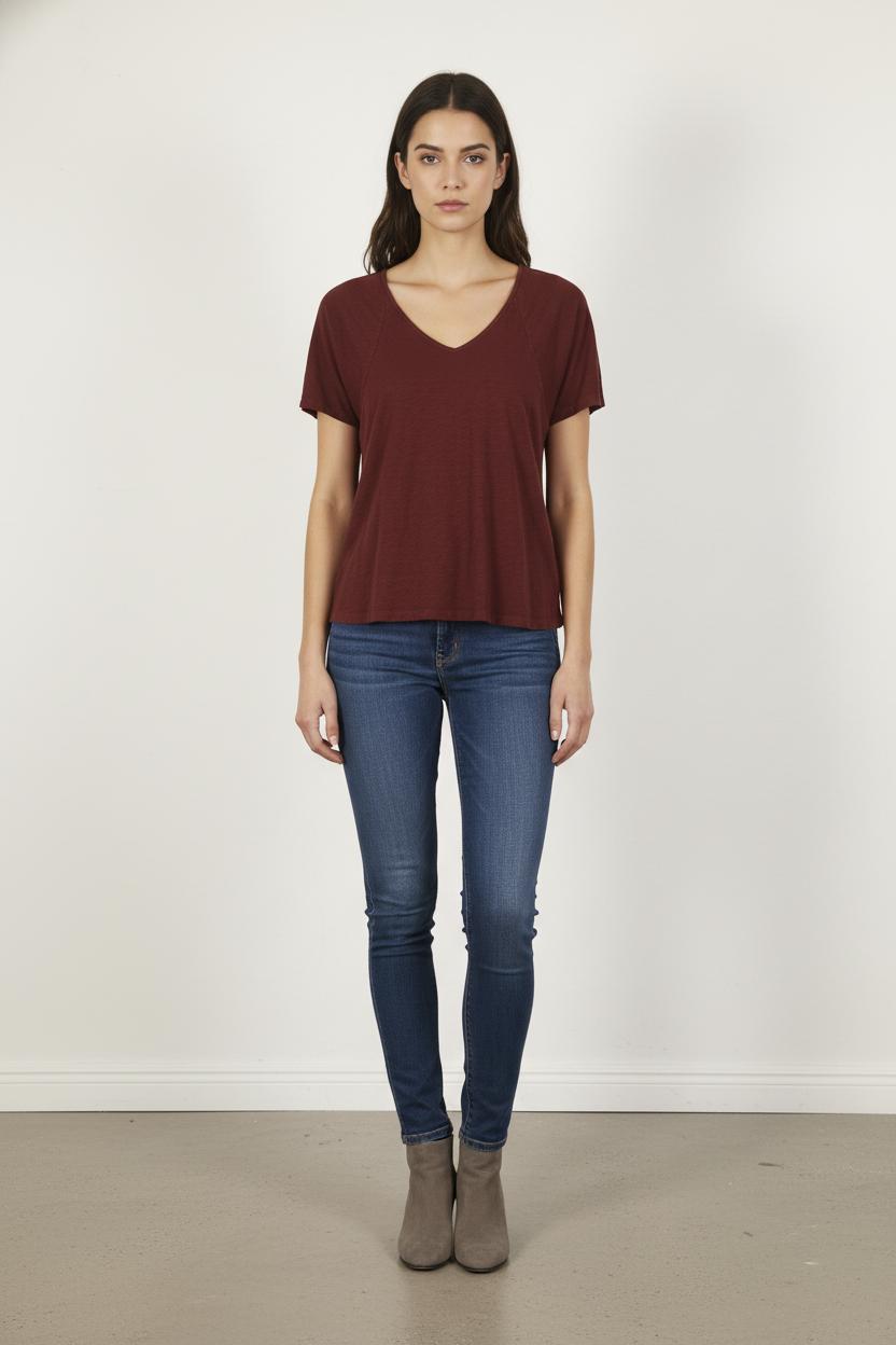 Tshirt Bordeaux - Taille XS/34