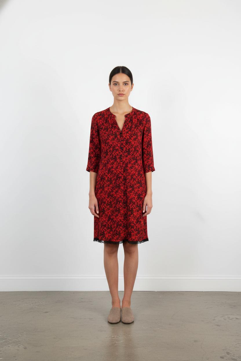 Robe Courte Rouge et Noire - Taille XS/34