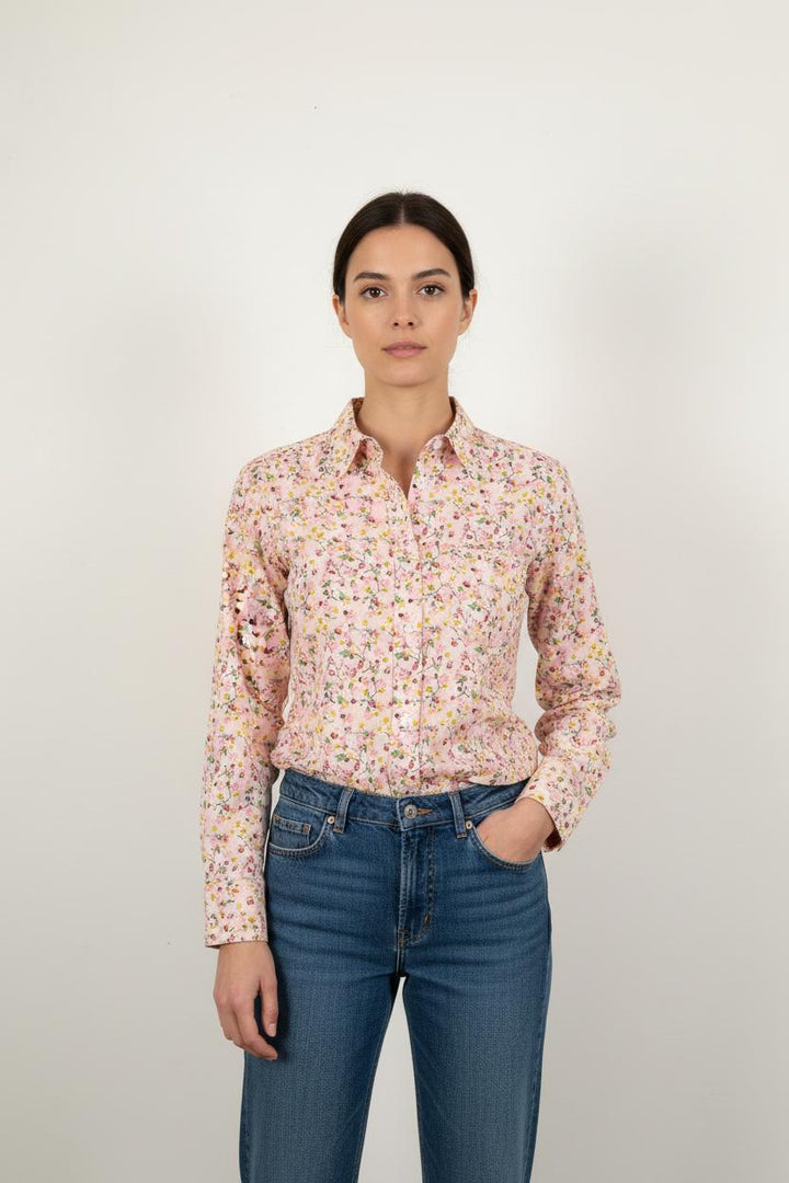 Chemise Fleurie Rose et Jaune - Taille S/36