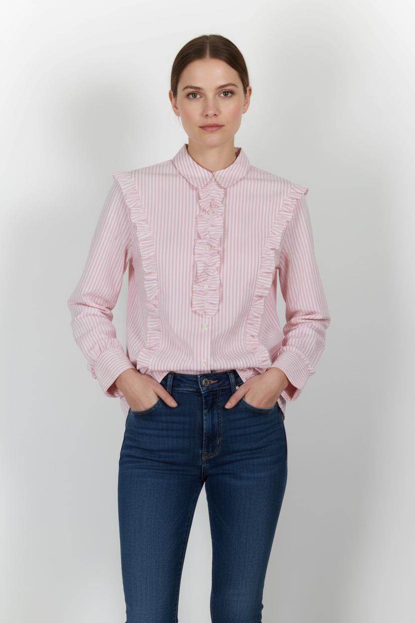Chemise Rose et Blanche - Taille S/36 de la marque Ines de la Fressange Paris | PARAD67900 - Vendu par Paradigme - Image 1