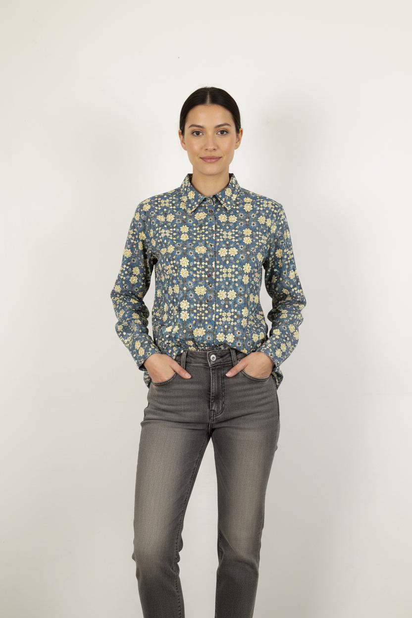 Chemise Bleu et Jaune - Taille L/40