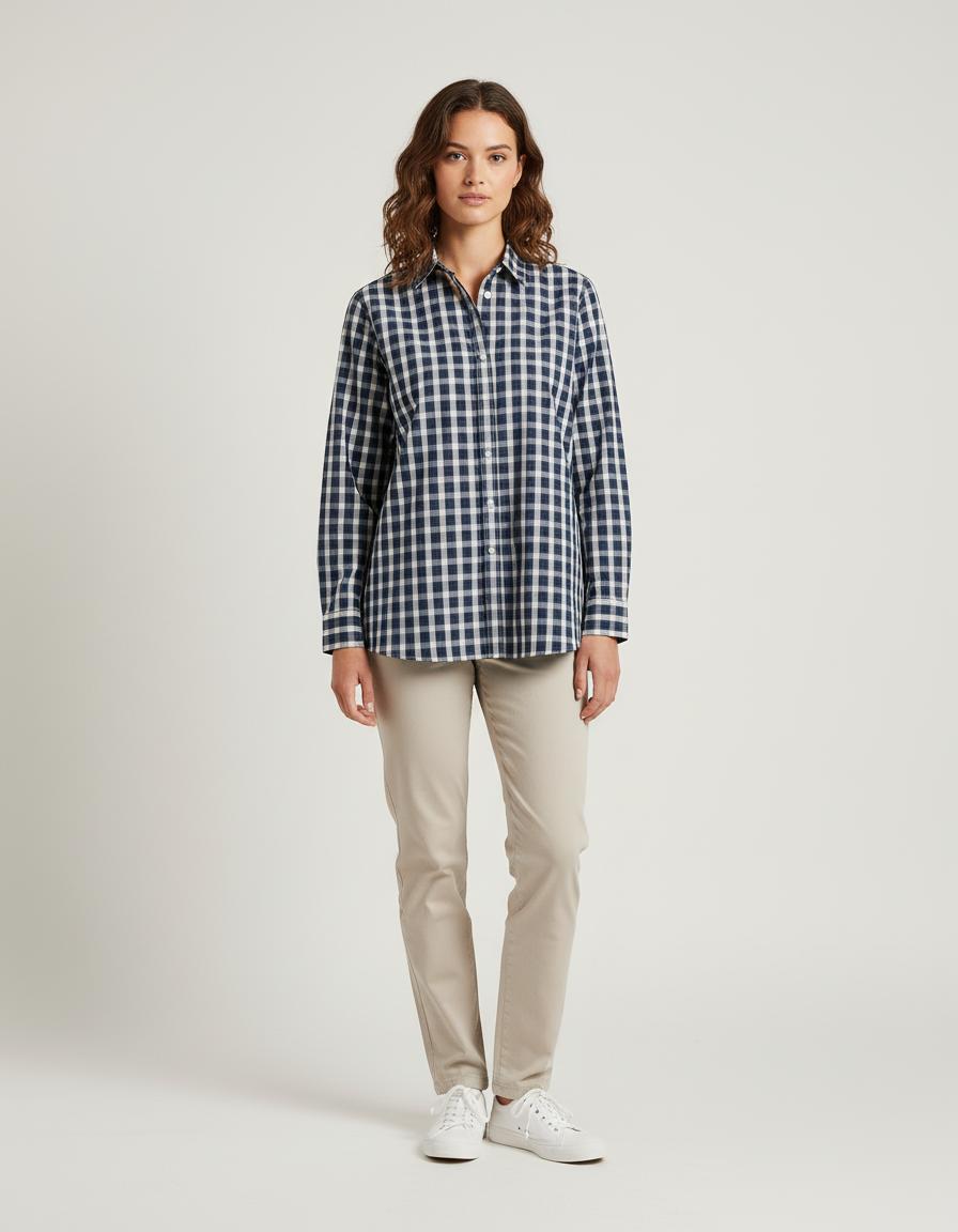 Chemise à Carreaux Bleue et Blanche - Taille XXL/44 de la marque Ines de la Fressange Paris | PARAD67908 - Vendu par Paradigme - Image 1