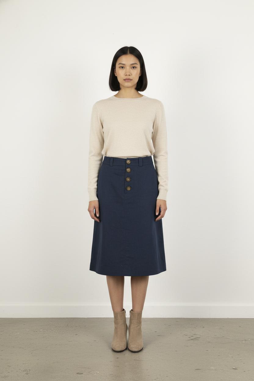 Jupe Boutonnée Bleu - Taille S/36