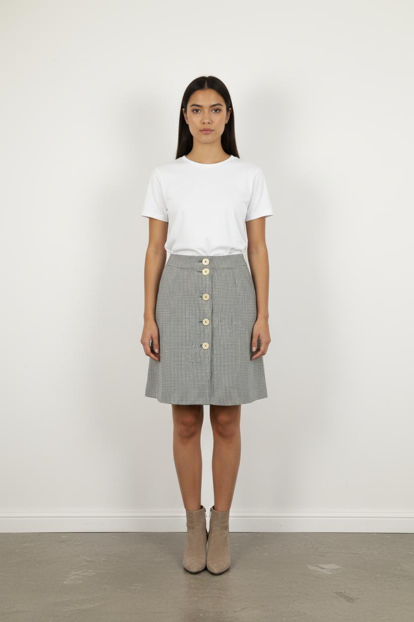 Jupe Courte Bleu et Beige - Taille S/36