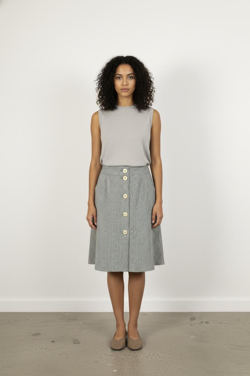 Jupe Courte Bleu et Beige - Taille S/36