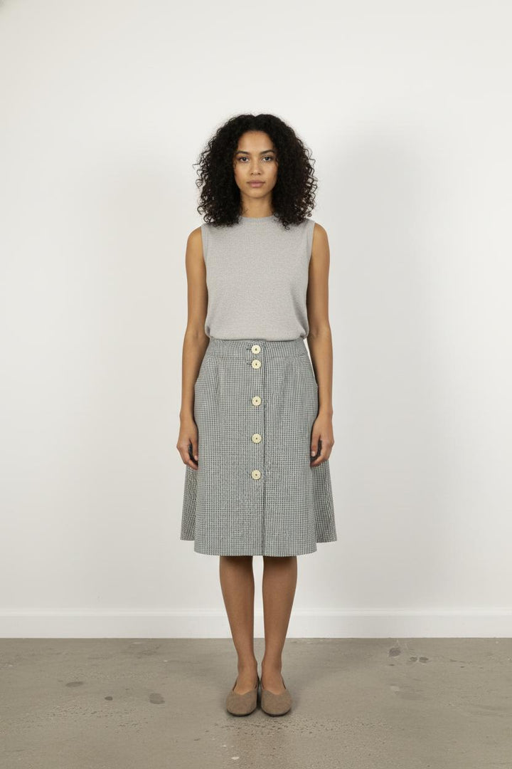 Jupe Courte Bleu et Beige - Taille S/36