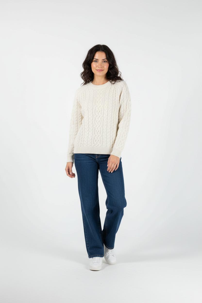 Pull Câble Beige - Taille S/36 de la marque Ines de la Fressange Paris | PARAD68109 - Vendu par Paradigme - Image 1