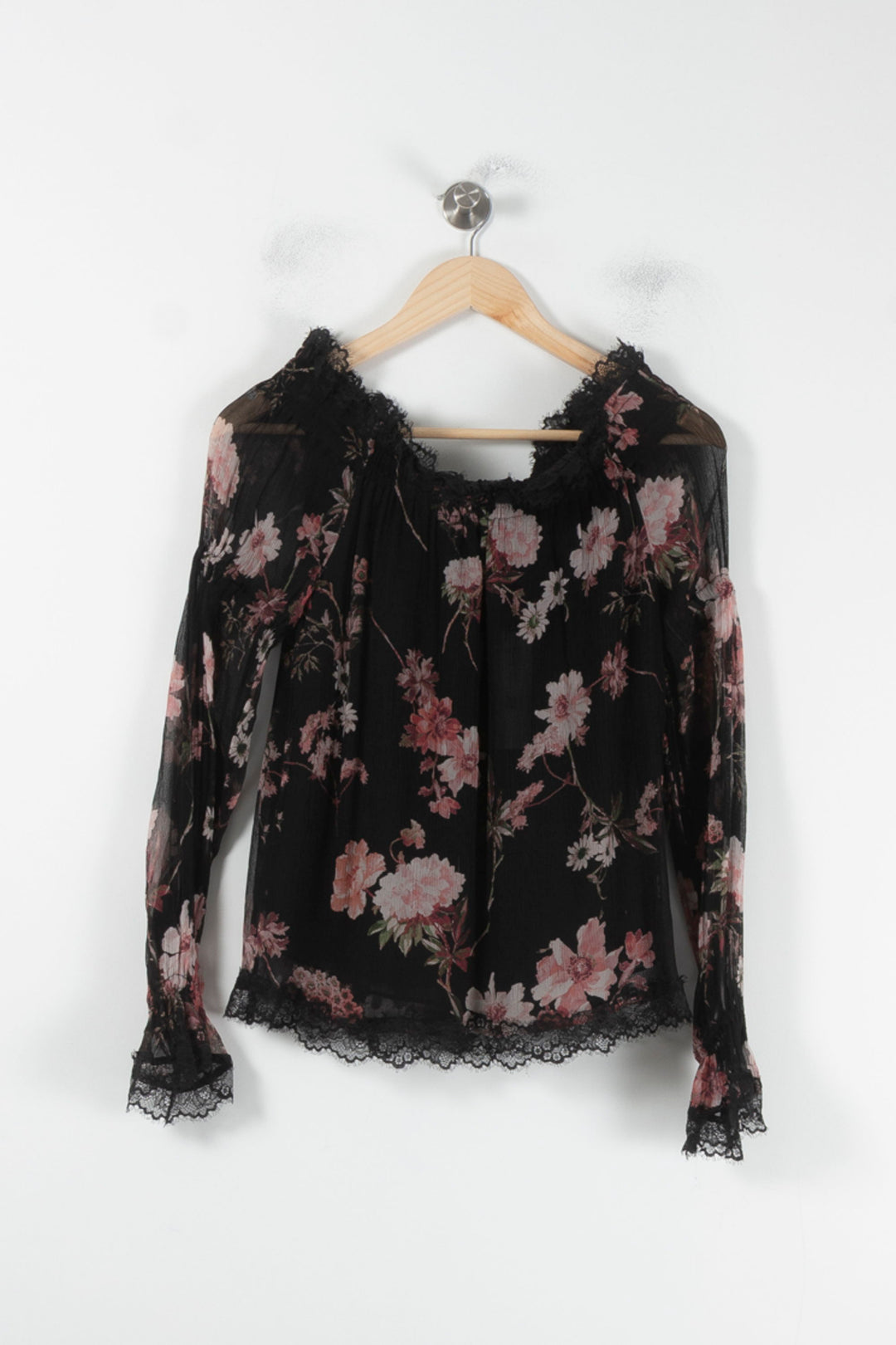 Blouse Noire et Rose - Taille S/36 de la marque The Kooples | PARAD68113 - Vendu par Paradigme - Image 4
