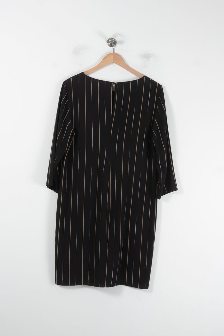 Robe Droite Noire à Rayures - Taille L/40 de la marque La Fée Maraboutée | PARAD68152 - Vendu par Paradigme - Image 4